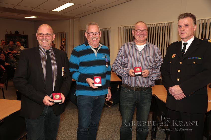 Rhenen, 19 november 2015. Ruud Aarden, Henk van Ingen en Henk Nieuwenhuis (v.l.n.r) officieel afscheid van de brandweer. Fotograaf: Peter Kuhl.