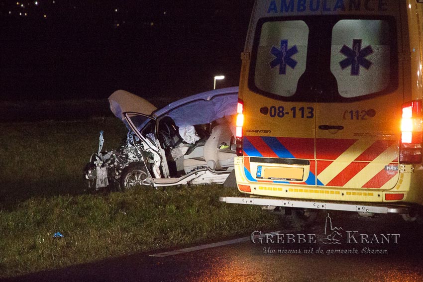 Rhenen, 16 december 2015. Frontale aanrijding op de Rijnbrug. Fotograaf: Hans Hoekstra